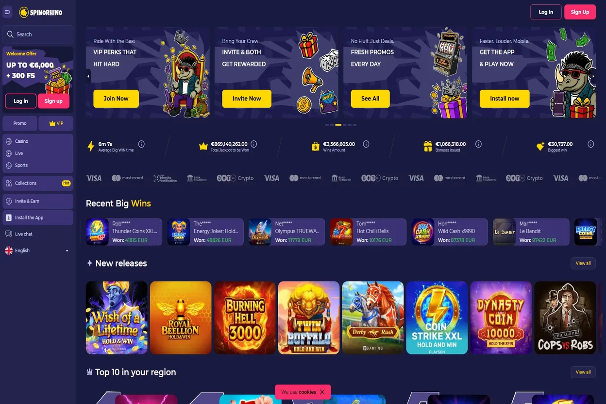 Spinorhino Casino Sverige plattform